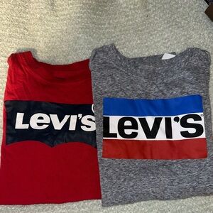Levi's Kids Red and Gray Logo Tees
